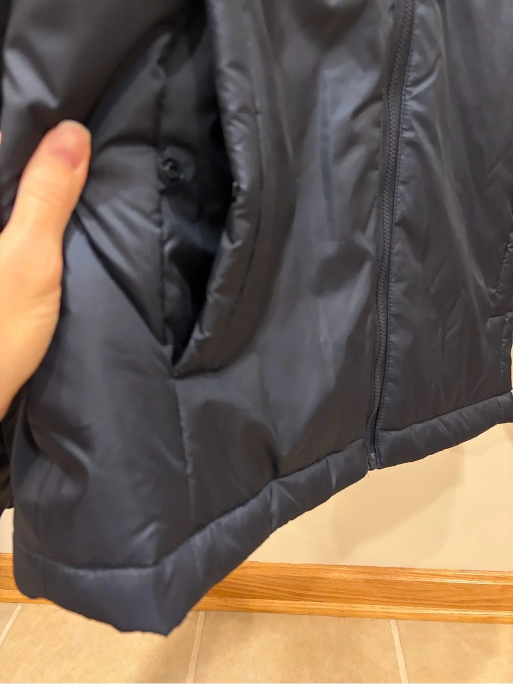NEW Adidas Mens Small blue Hooded Puffer Jacket 3 stripe lightweight winter coat
